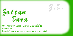 zoltan dara business card